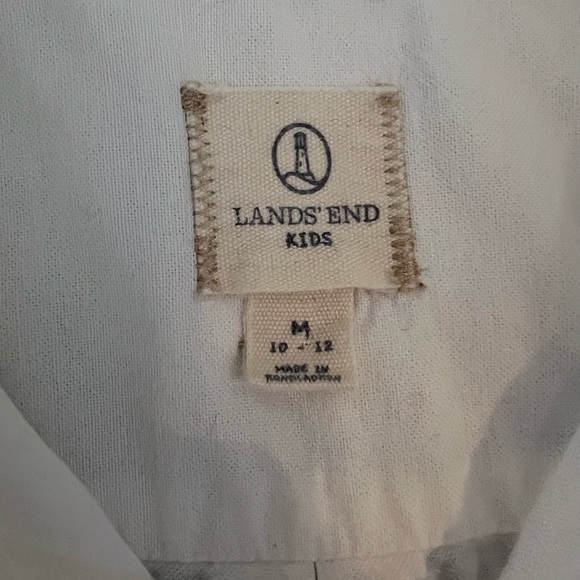 Lands’ End White Dress Shirt Medium 10-12 - Picture 4 of 6